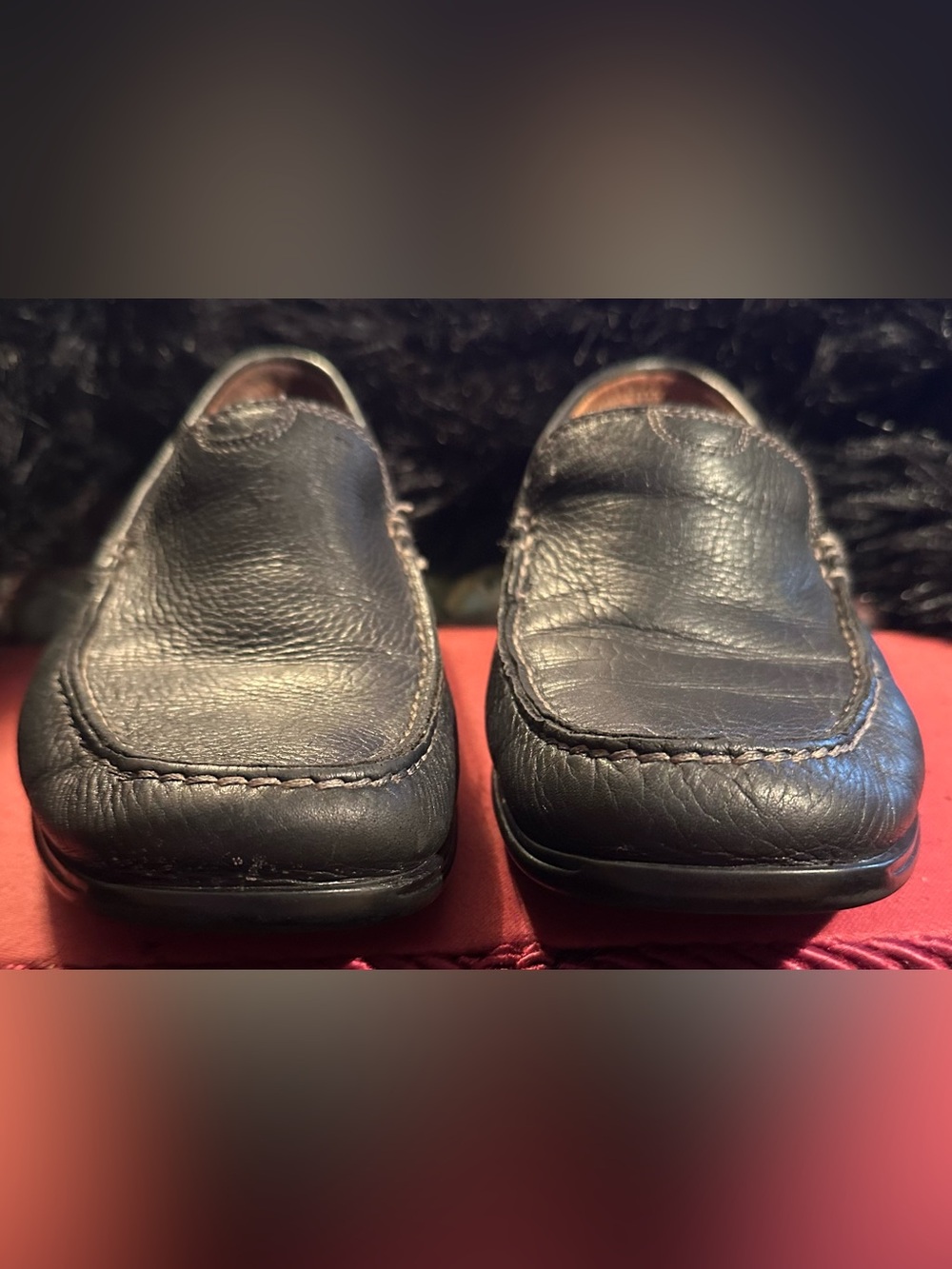Clarks Black Leather Slip-On Moccasin Loafers